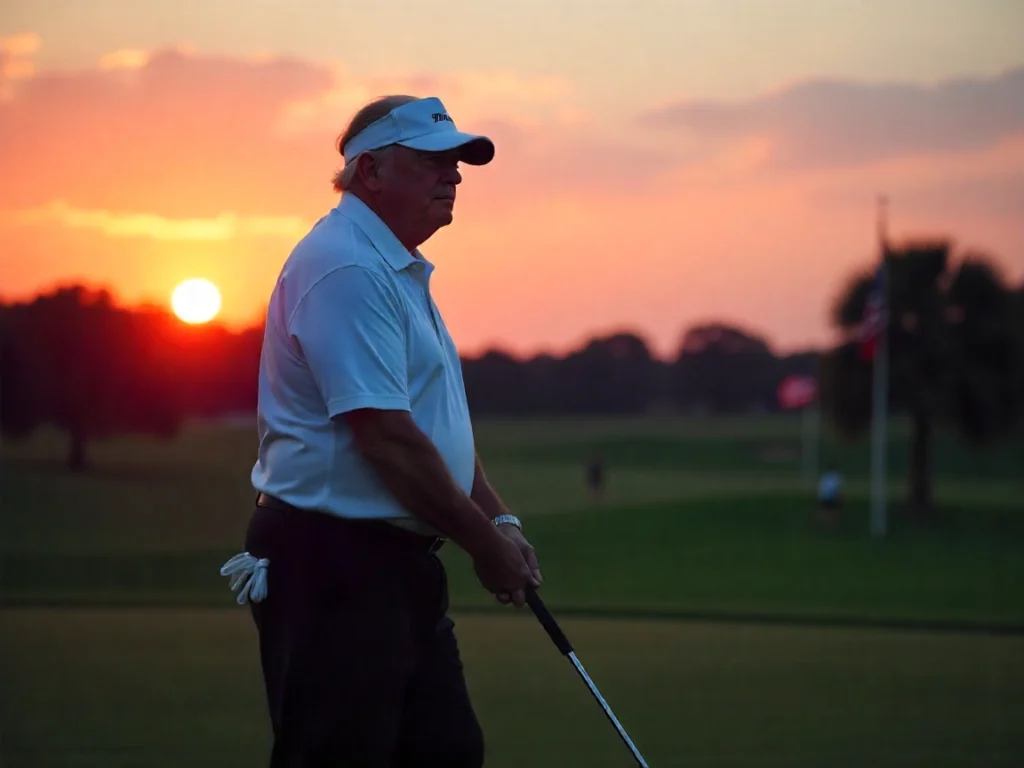 Trump enjoyed a day on the Turnberry fairways and greens on Saturday
